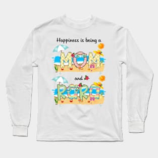 Happiness Is Being A Mom And Rara Summer Beach Happy Mother's Long Sleeve T-Shirt